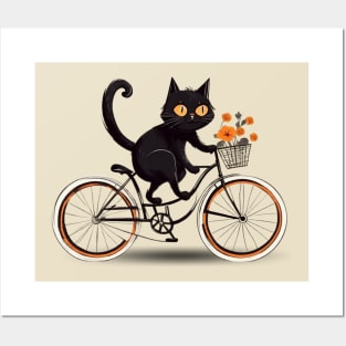 Floral Feline Pedals: The Adventures of the Cat Cyclist Posters and Art